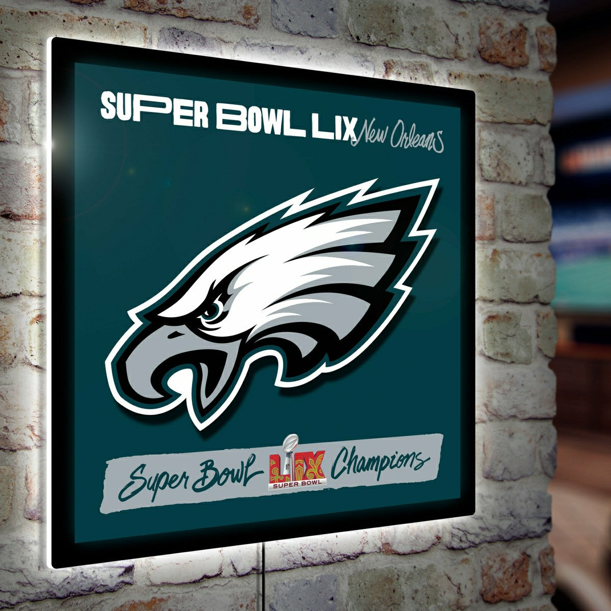 Philadelphia Eagles Super Bowl 59 Champions Edge Lite 23" Square, LED , NFL