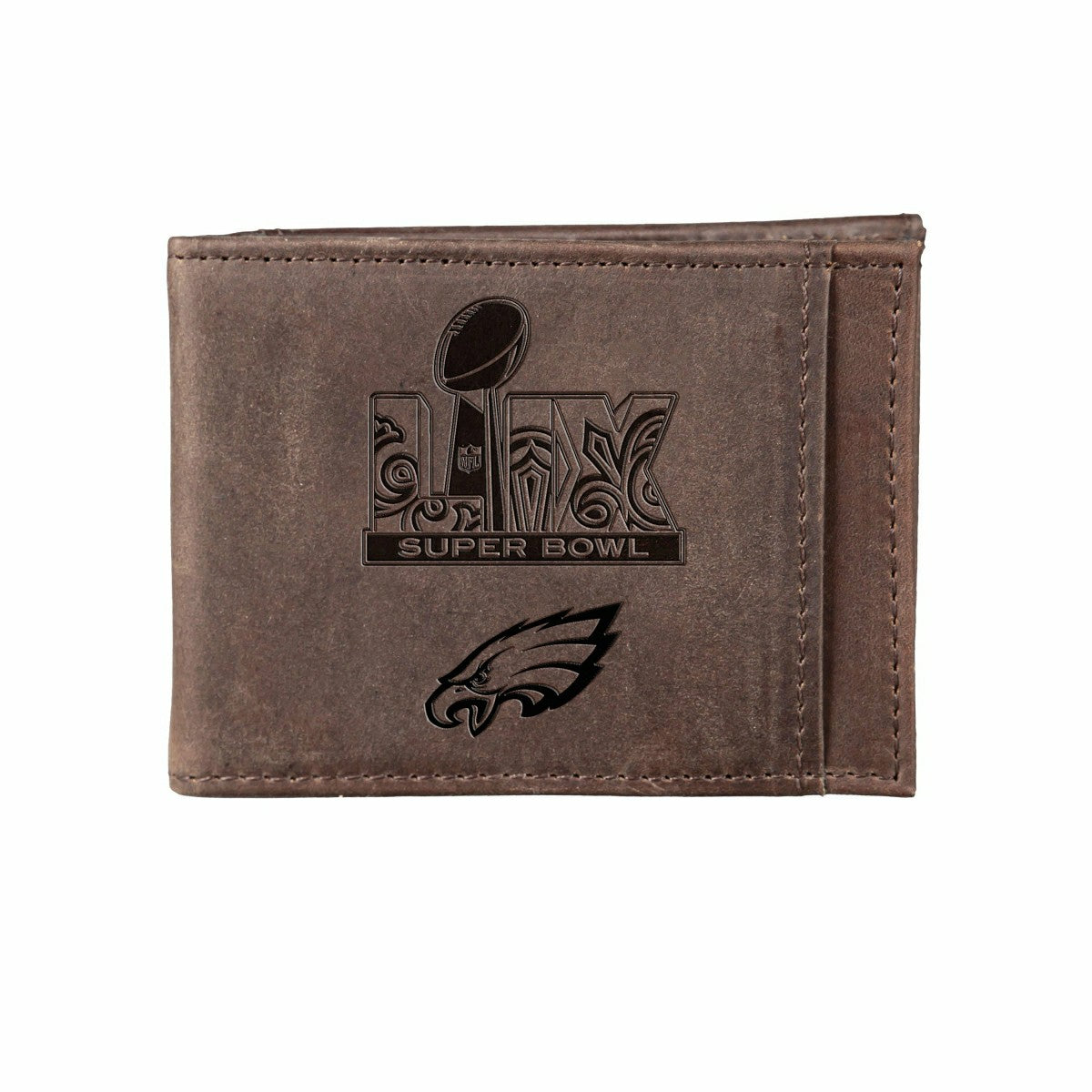 Philadelphia Eagles Super Bowl 59 Champions Front Pocket Wallet, Brown, NFL