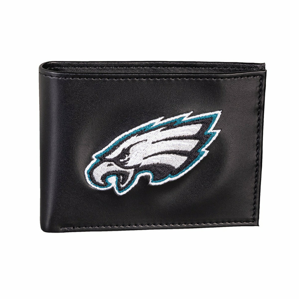 Philadelphia Eagles Black Bi-Fold Embroidered Wallet w/ RFID Blocking, NFL, Home