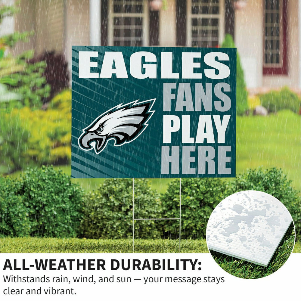 Philadelphia Eagles Coroplast Yard Sign "Fans Play Here", NFL, Home
