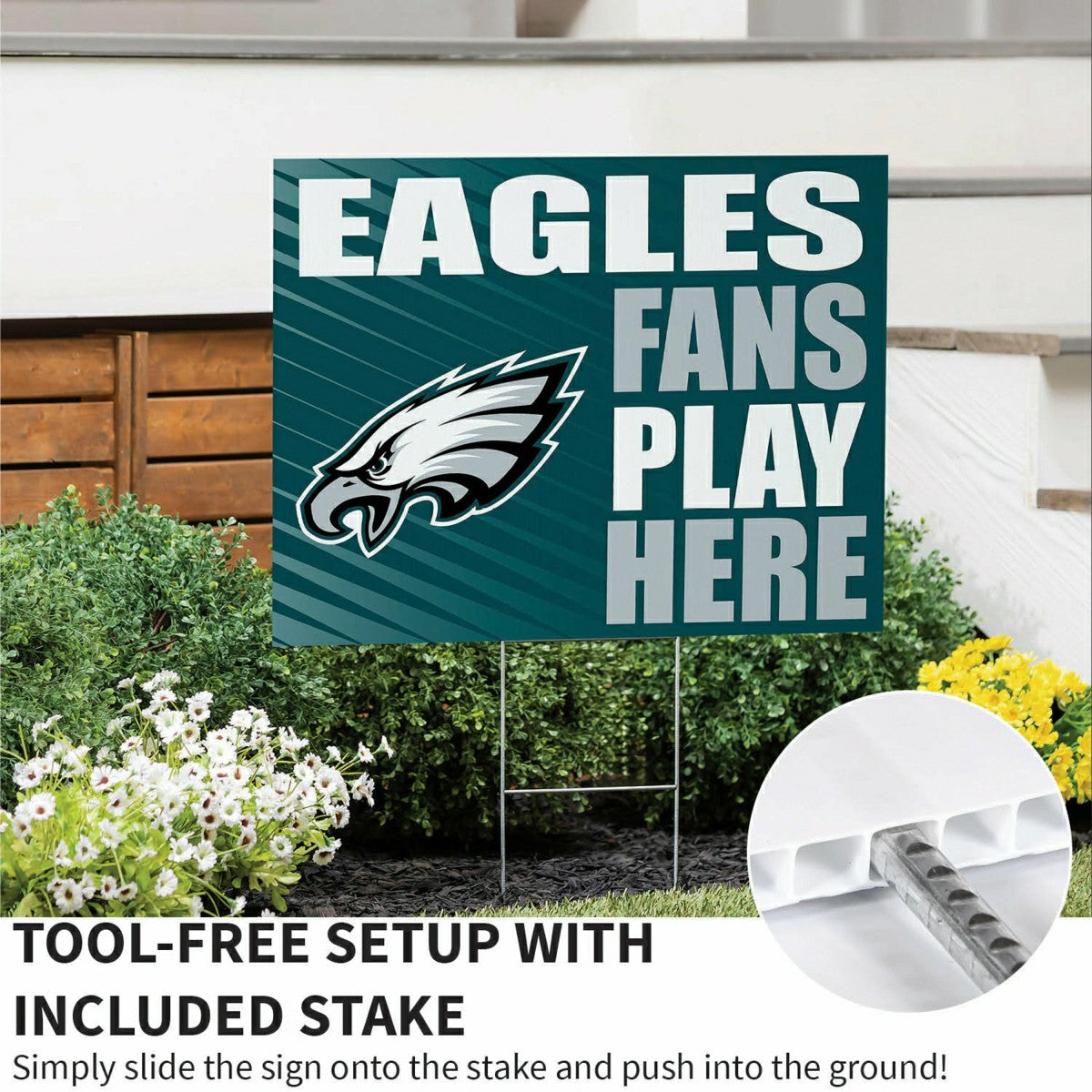 Philadelphia Eagles Coroplast Yard Sign "Fans Play Here", NFL, Home