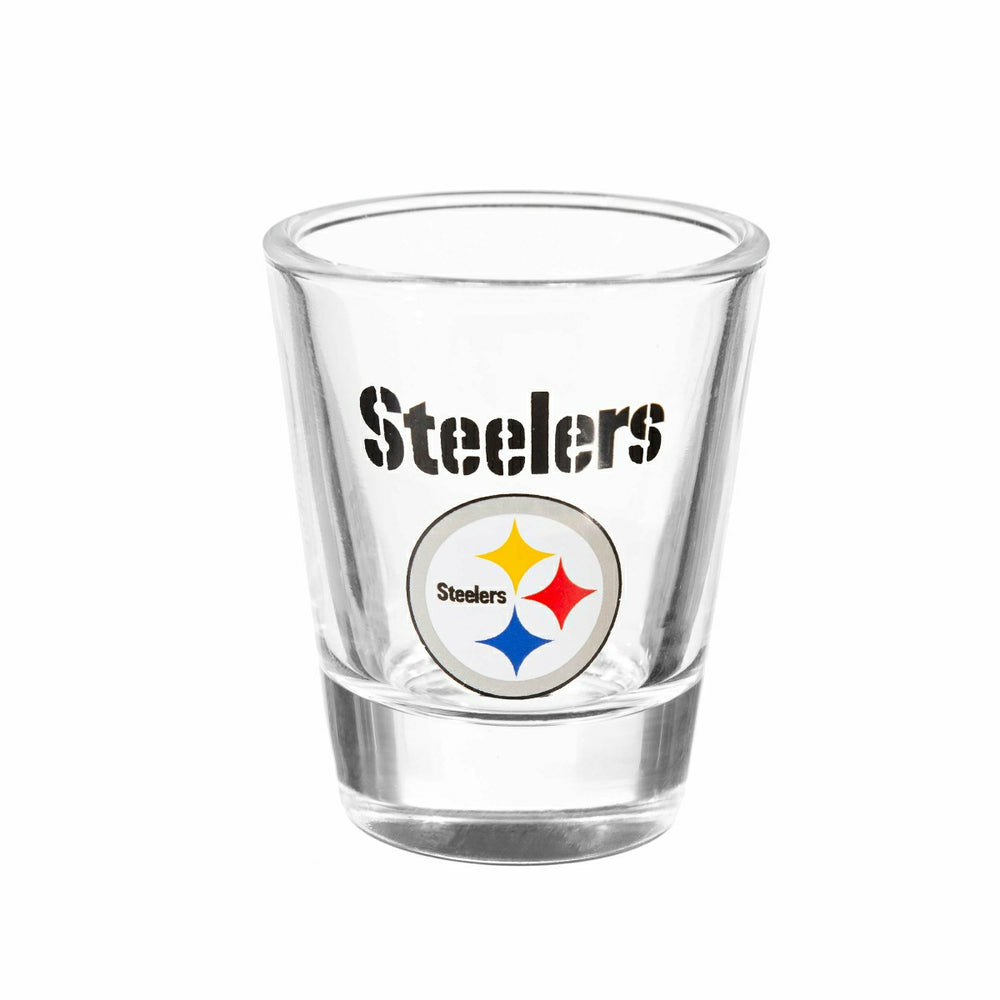 Pittsburgh Steelers 4-Piece Ceramic and Glass 2oz. Shot Glass Set, NFL, Home