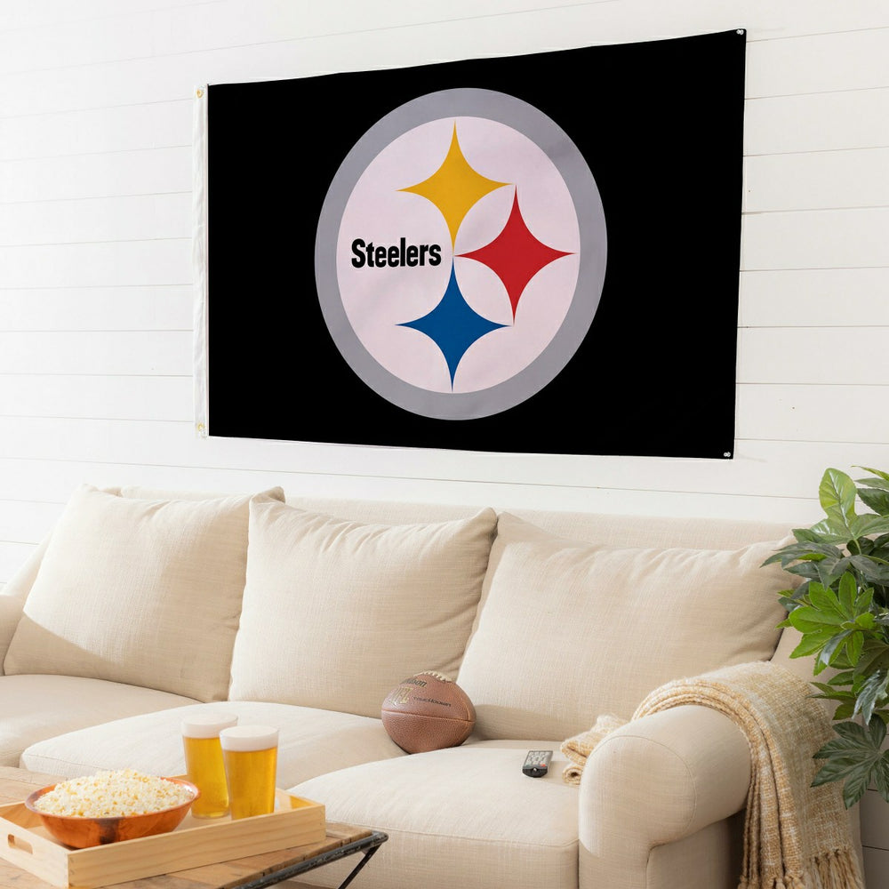 Pittsburgh Steelers Single Sided Estate Flag with 2 Grommets, 3'x5', NFL, Home
