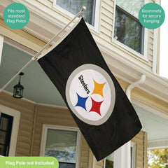 Pittsburgh Steelers Single Sided Estate Flag with 2 Grommets, 3'x5', NFL, Home