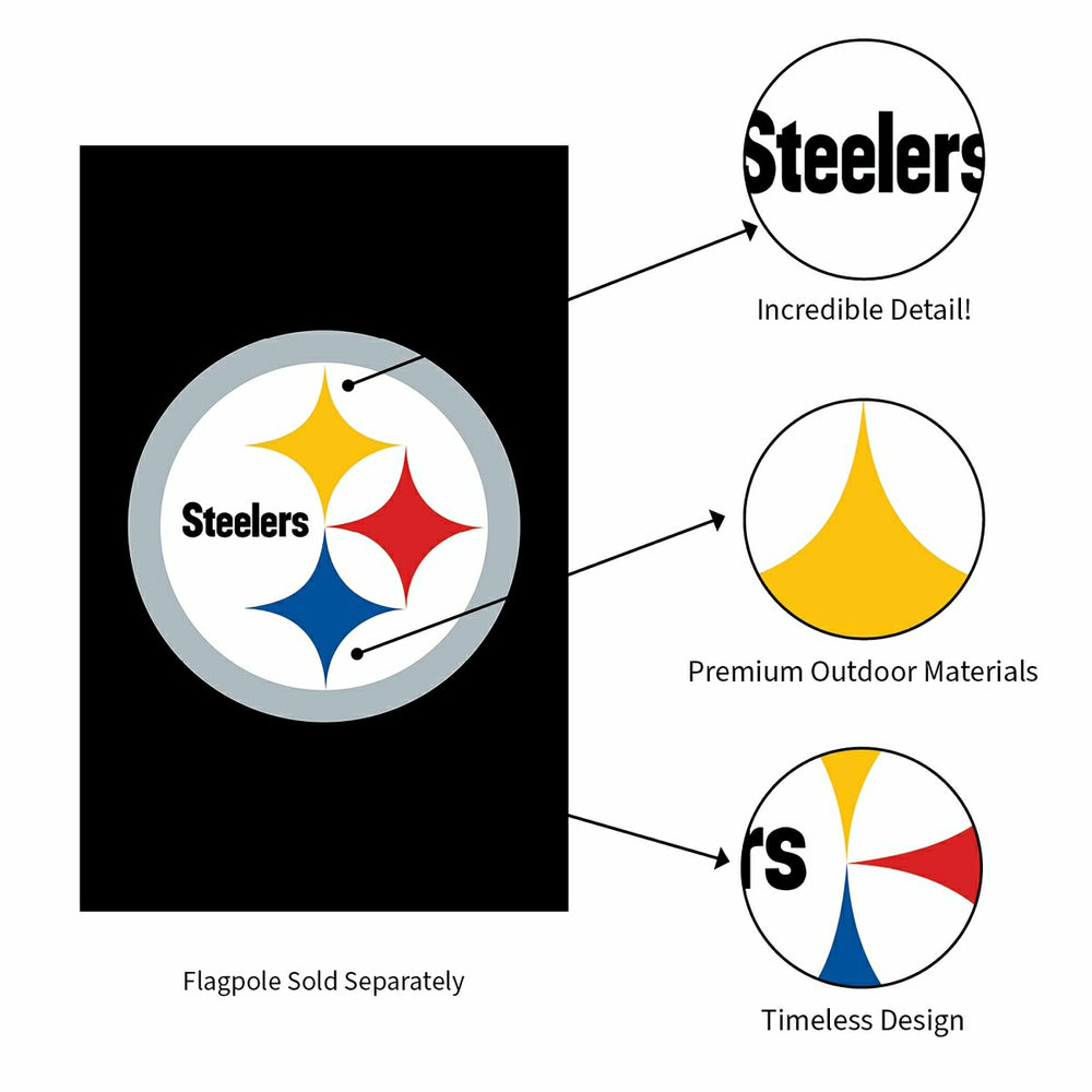Applique Flag, Reg, Pittsburgh Steelers, NFL, Home