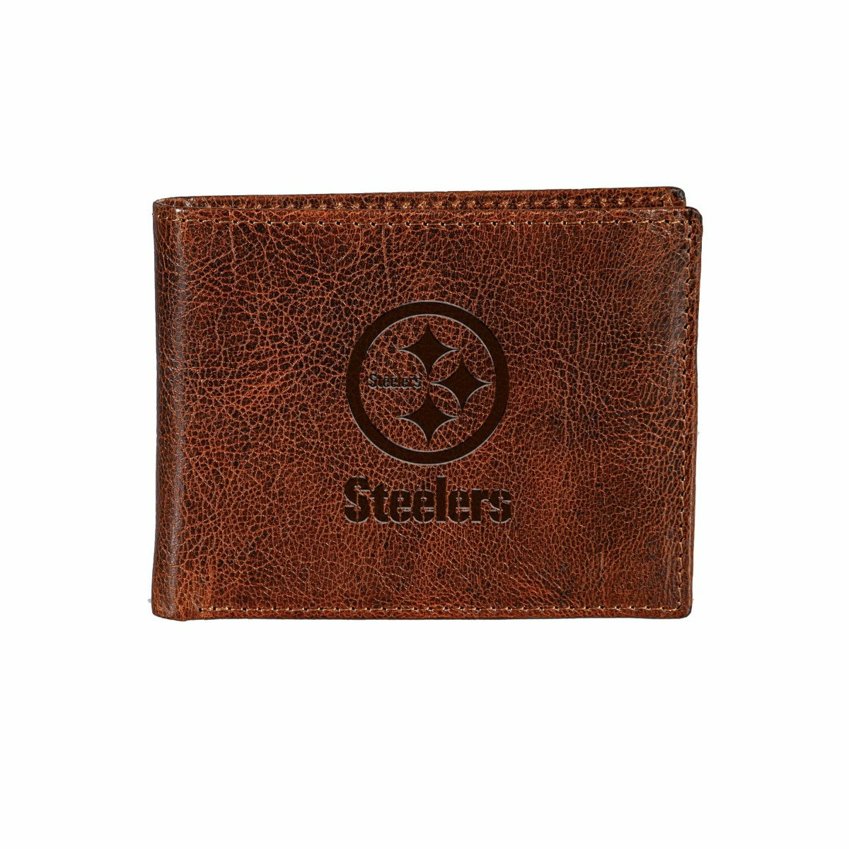 Pittsburgh Steelers, Embossed 100% Genuine Tumbled Leather Passcase Bi, NFL, Home