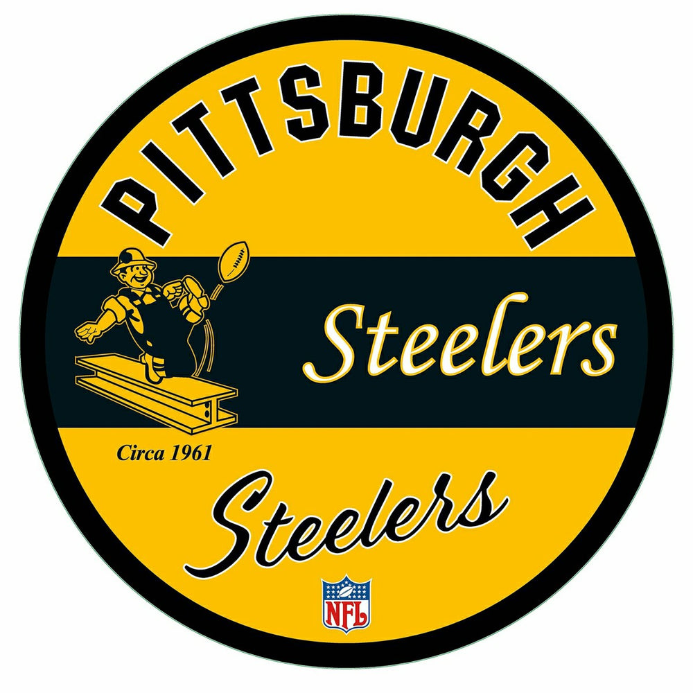 Pittsburgh Steelers NFL Football Large Round Vintage Edgelite LED Deco, NFL, Home