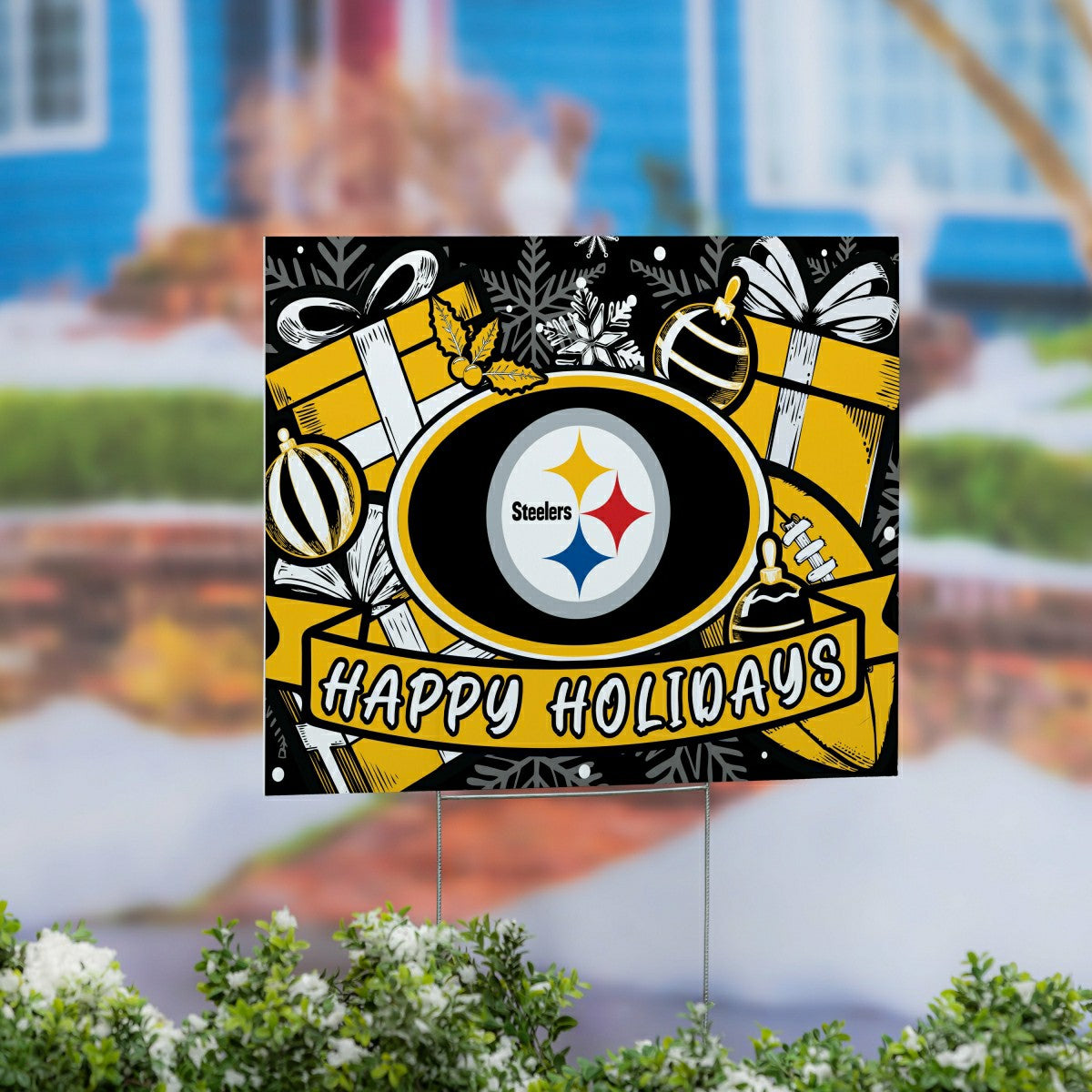 Pittsburgh Steelers Yard Sign, Holiday, NFL, Home