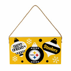 Pittsburgh Steelers Holiday Wood Wall Sign, 6x11, NFL, Home