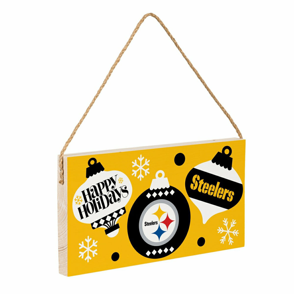Pittsburgh Steelers Holiday Wood Wall Sign, 6x11, NFL, Home