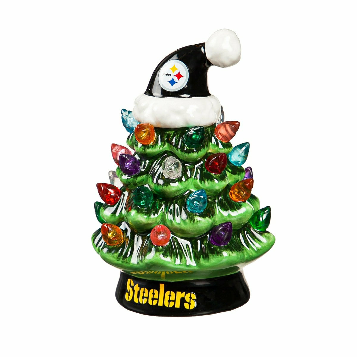 4" Mini LED Tabletop Christmas Tree, Set of 2, Pittsburgh Steelers, NFL, Home