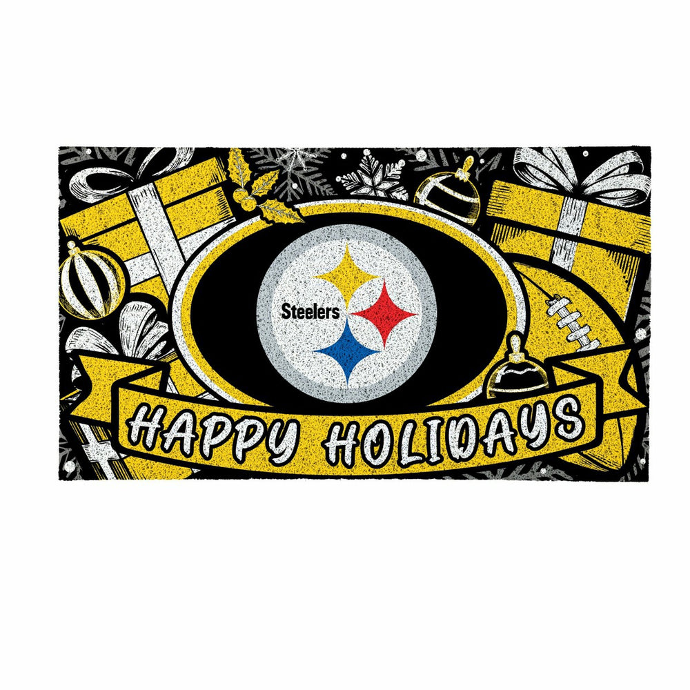 Pittsburgh Steelers Holiday PVC Mat, 28"x16", NFL