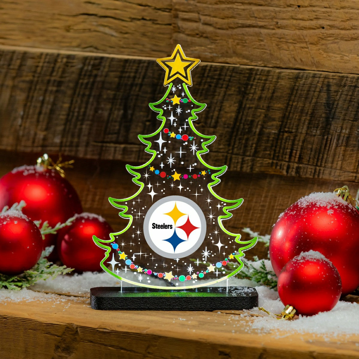 Pittsburgh Steelers NFL Football Holiday Tree Desklite LED Decor, NFL, Home