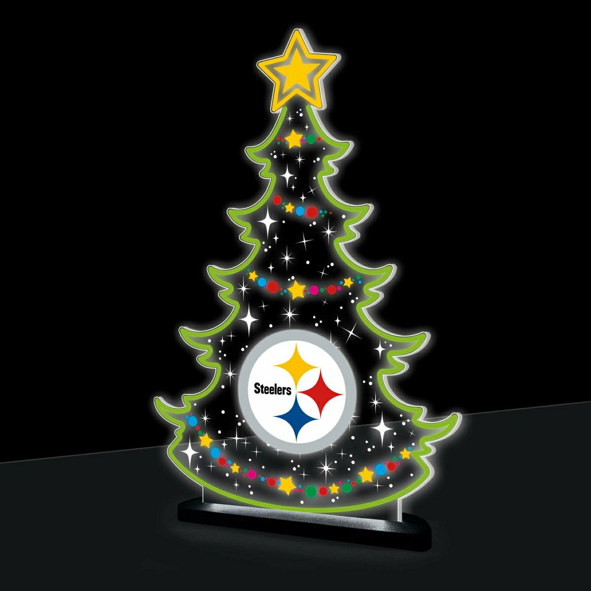 Pittsburgh Steelers NFL Football Holiday Tree Desklite LED Decor, NFL, Home