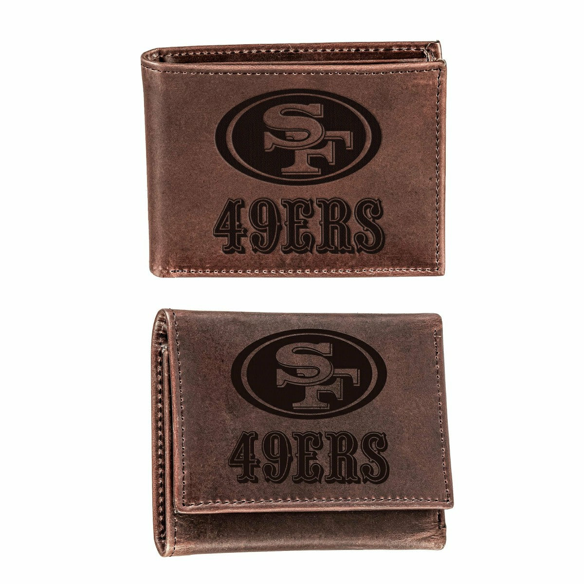 San Francisco 49ers, Bi-Fold and Tri-Fold Wallet Gift Set, Brown, NFL, Home