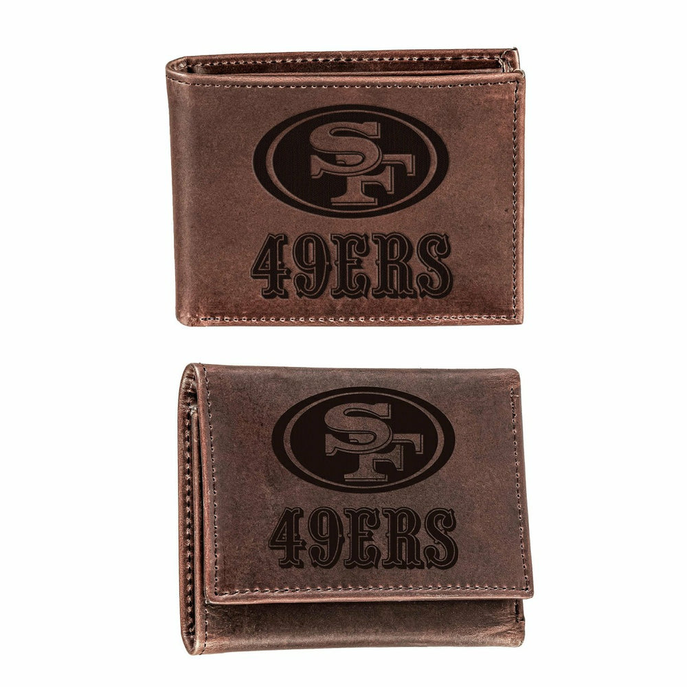 San Francisco 49ers, Bi-Fold and Tri-Fold Wallet Gift Set, Brown, NFL, Home