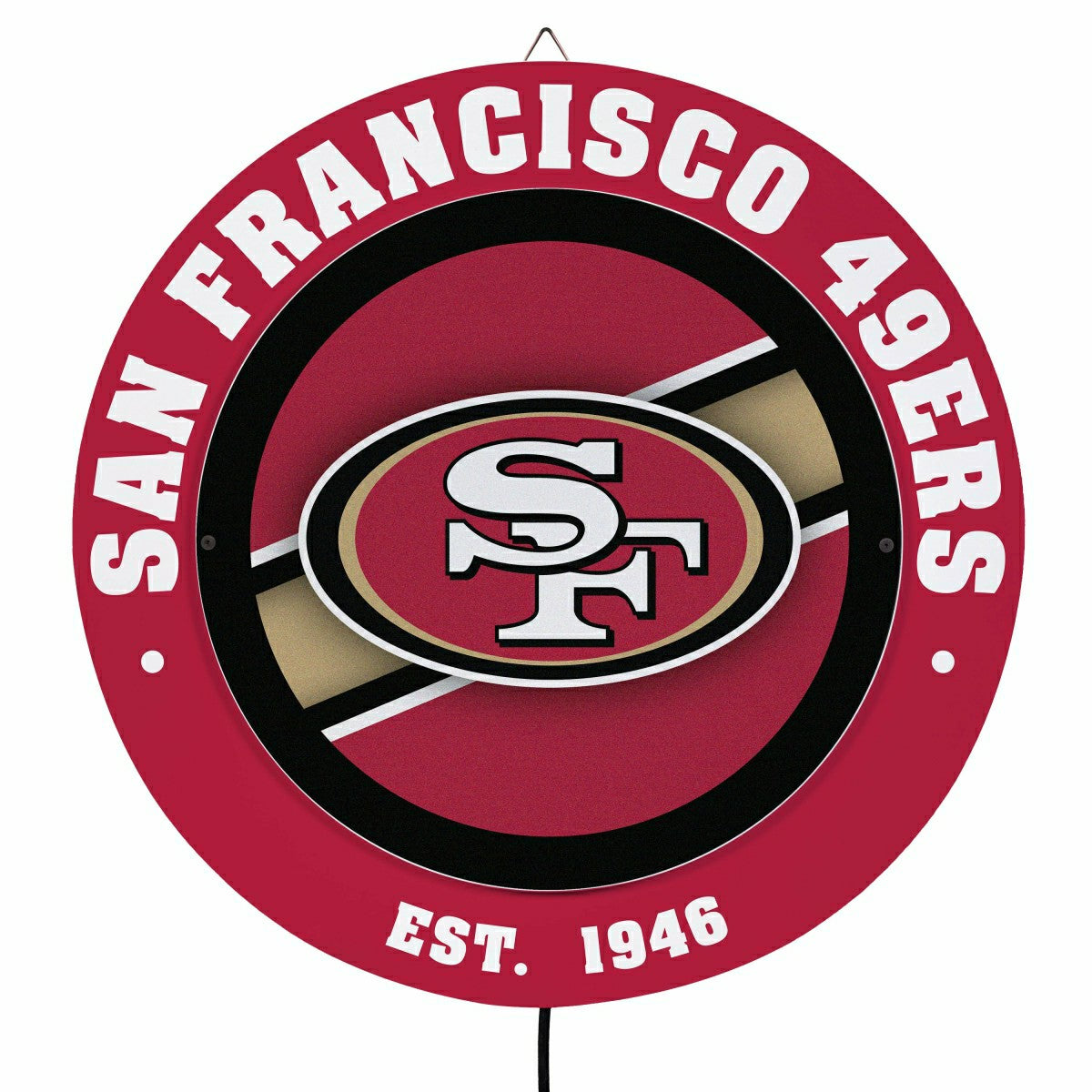 San Francisco 49ers, Metal Lite, Round, NFL