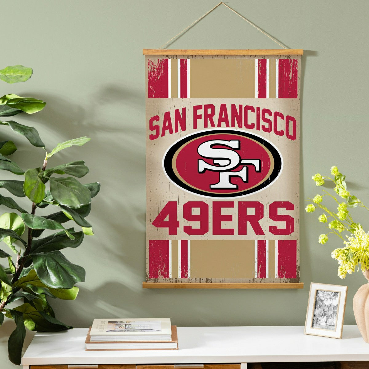San Francisco 49ers, Canvas Wall Tapestry, Medium, 36x24, NFL, Home