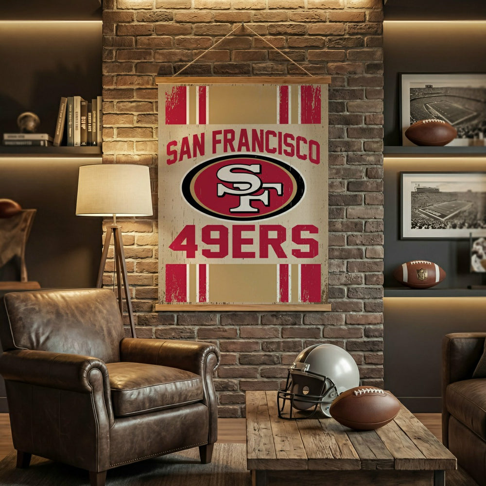 San Francisco 49ers, Canvas Wall Tapestry, Large, 54x36, NFL, Home