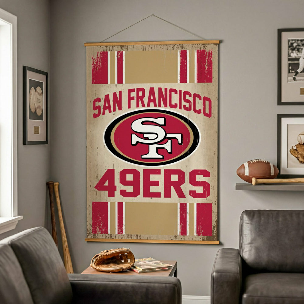 San Francisco 49ers, Canvas Wall Tapestry, Large, 54x36, NFL, Home