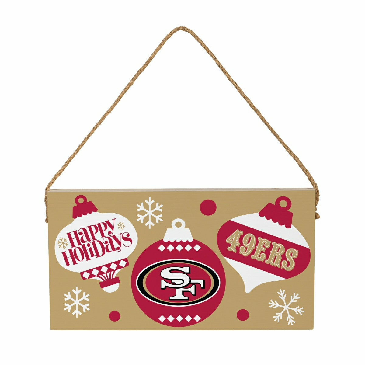 San Francisco 49ers Holiday Wood Wall Sign, 6x11, NFL, Home