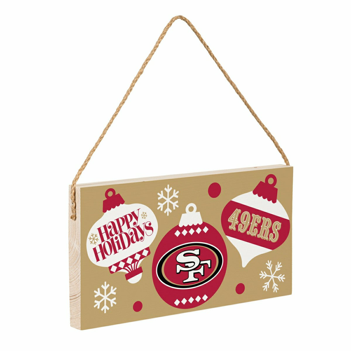 San Francisco 49ers Holiday Wood Wall Sign, 6x11, NFL, Home