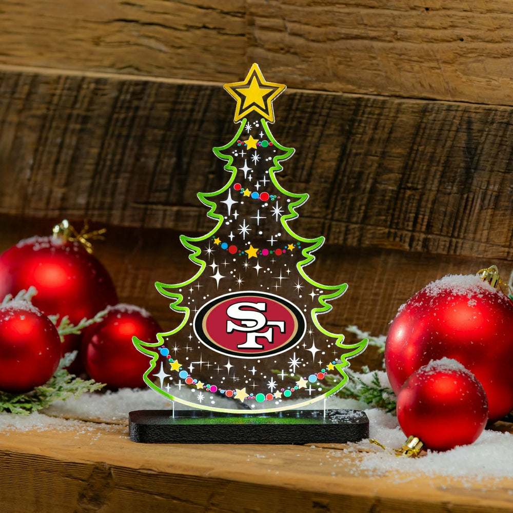 San Francisco 49ers NFL Football Holiday Tree Desklite LED Decor, NFL, Home