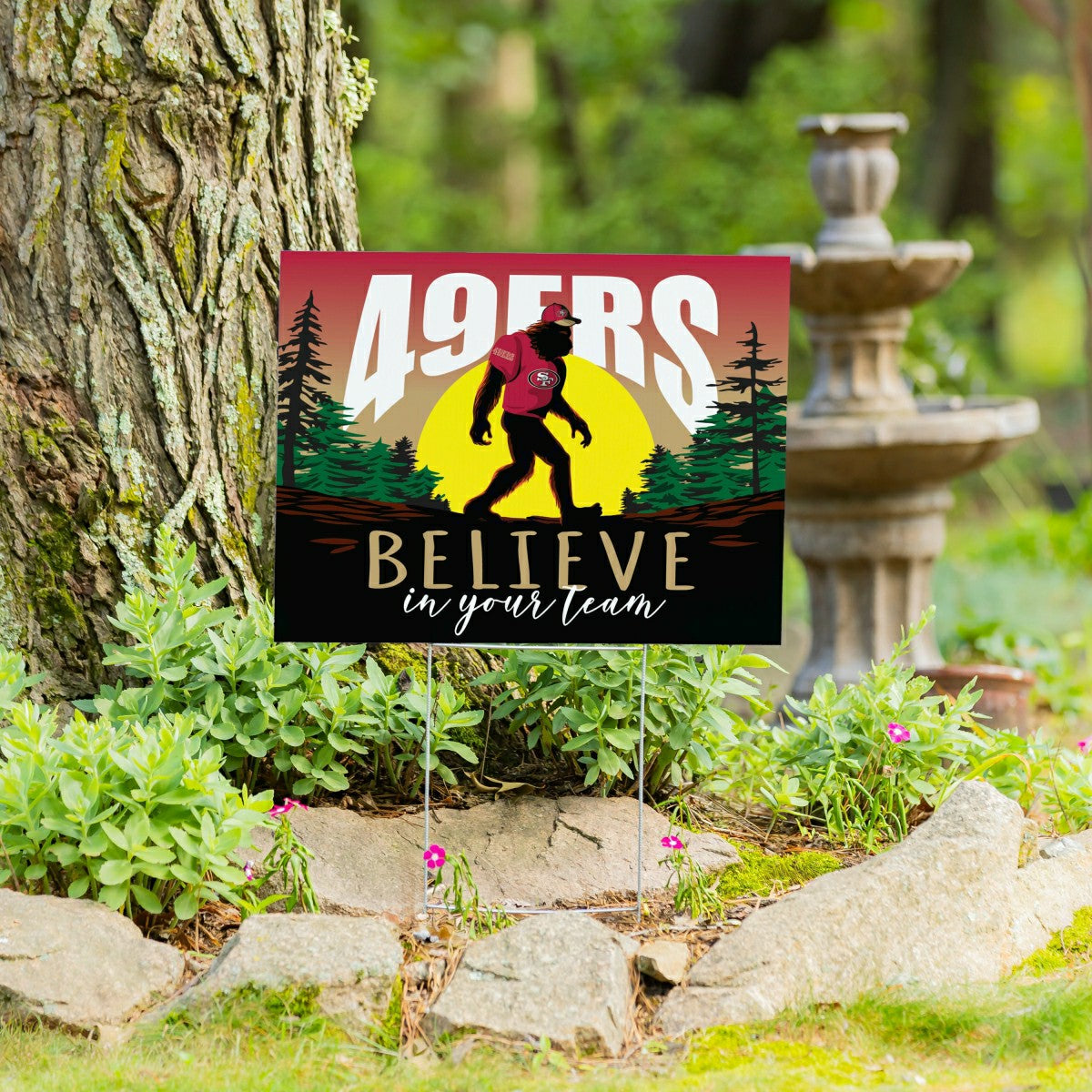 San Francisco 49ers Yard Sign, Bigfoot, NFL, Home