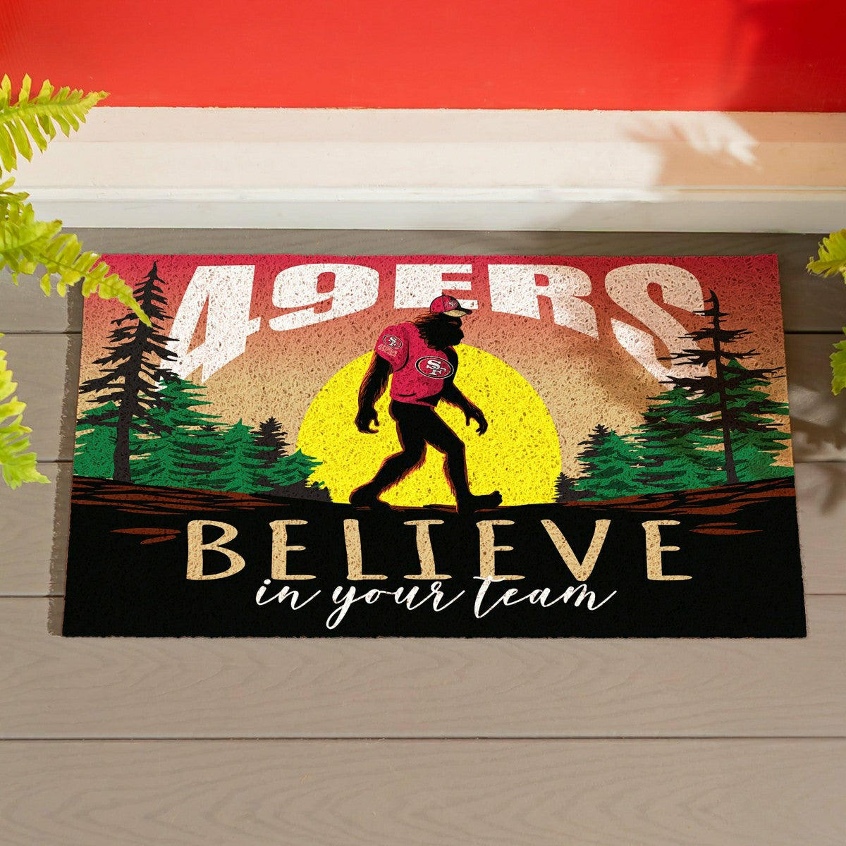 San Francisco 49ers Bigfoot PVC Mat, 28"x16", NFL