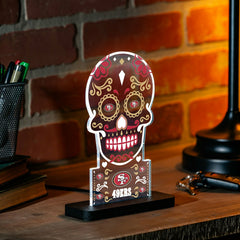 San Francisco 49ers NFL Football Sugar Skull Desklite LED Decor, NFL, Home