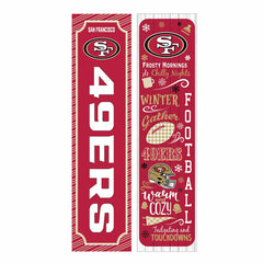 46" Double Sided Leaner, San Francisco 49ers, Winter Seasonal, NFL, Home