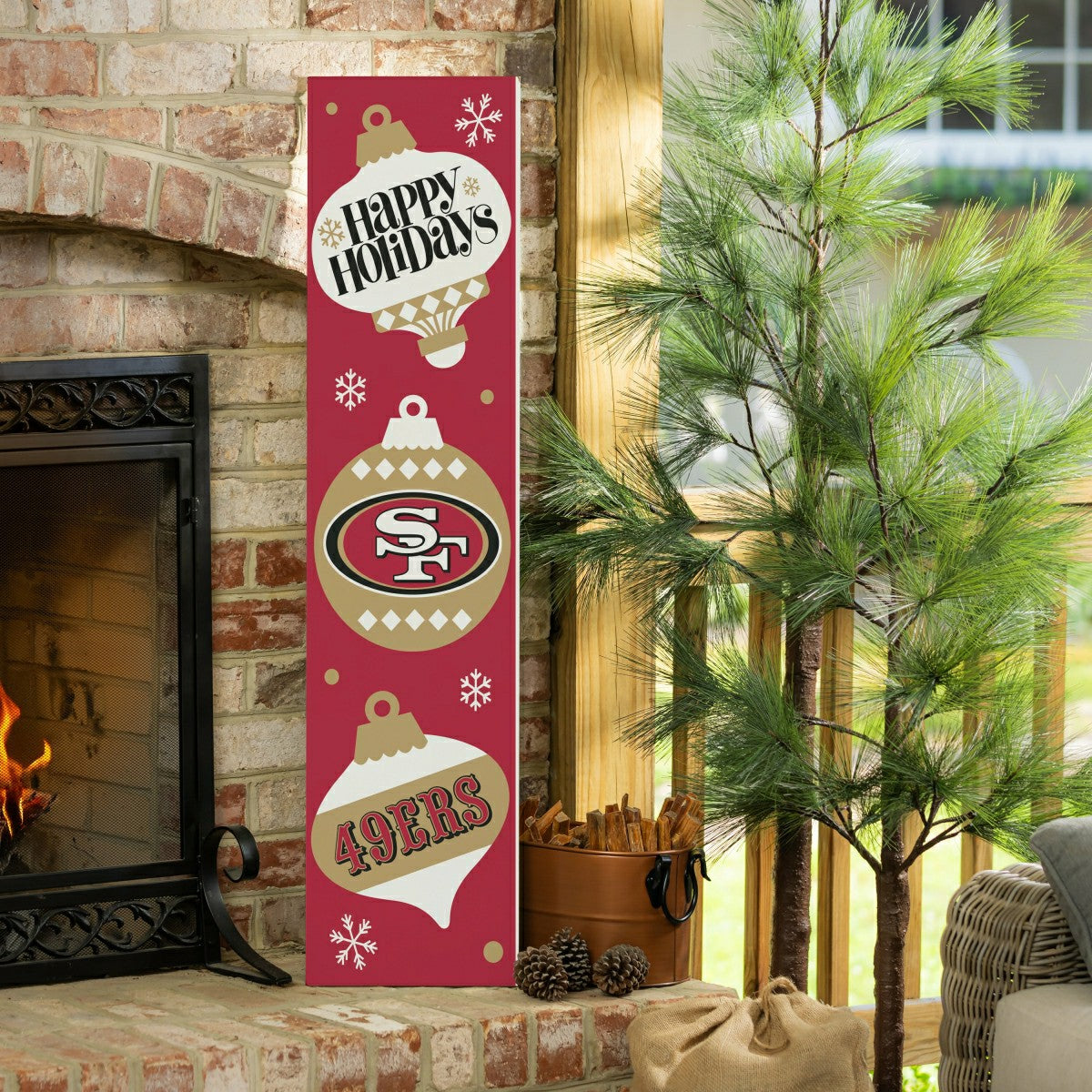 47" Double Sided Leaner, San Francisco 49ers, Christmas, NFL, Home