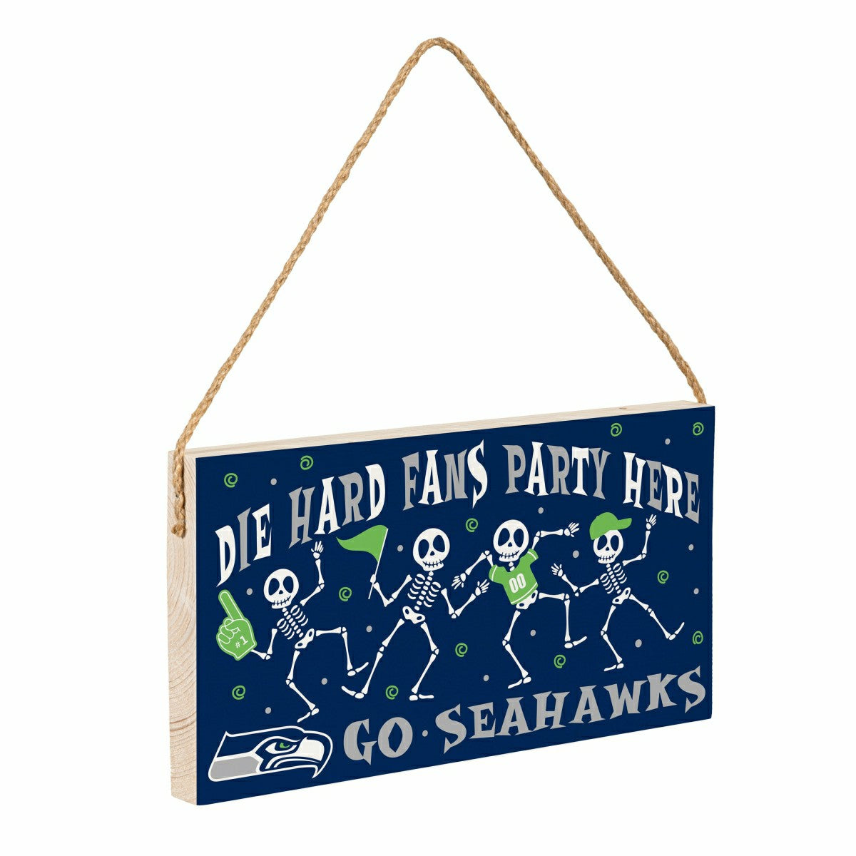 Seattle Seahawks Halloween Wood Wall Sign, 6x11, NFL, Home