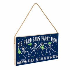 Seattle Seahawks Halloween Wood Wall Sign, 6x11, NFL, Home