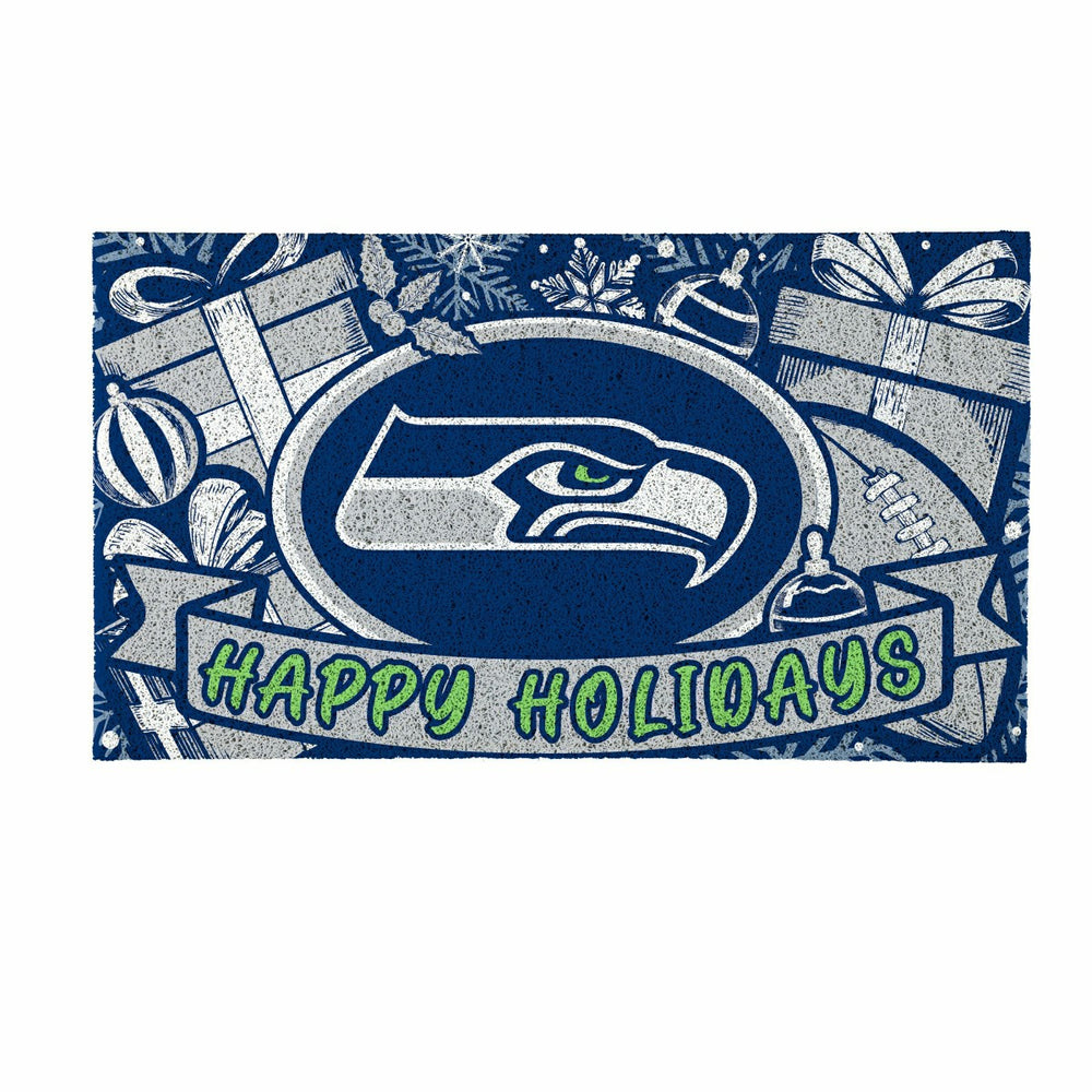 Seattle Seahawks Holiday PVC Mat, 28"x16", NFL