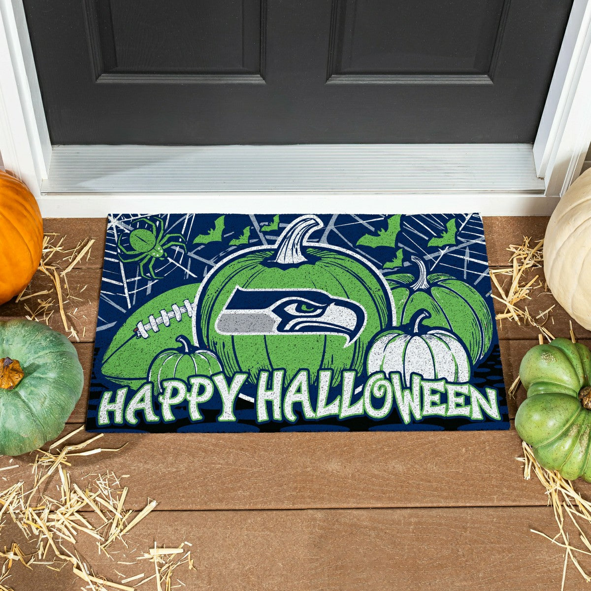 Seattle Seahawks Halloween PVC Mat, 28"x16", NFL