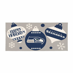 Seattle Seahawks Holiday Flocked Coir Sassafras Switch Mat, 22"x10", NFL