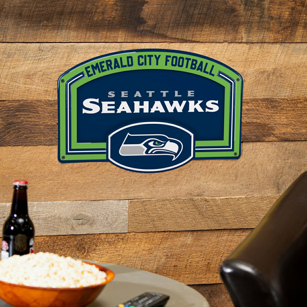 Seattle Seahawks USA Embossed Steel Wall Sign, 11" x 17", NFL, Home