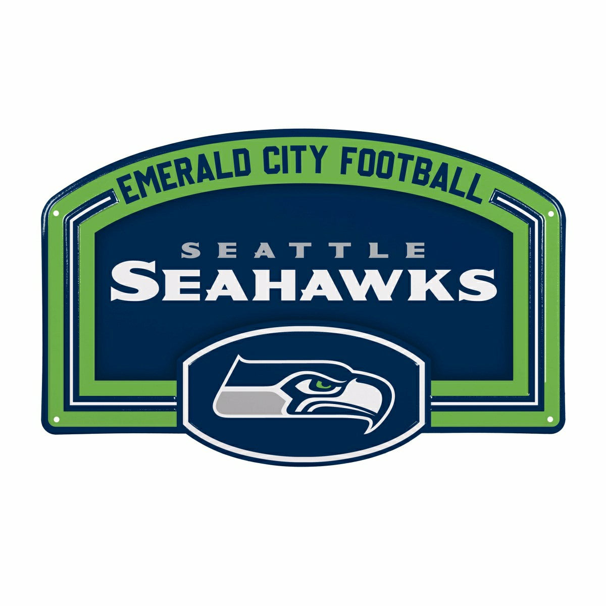 Seattle Seahawks USA Embossed Steel Wall Sign, 11" x 17", NFL, Home