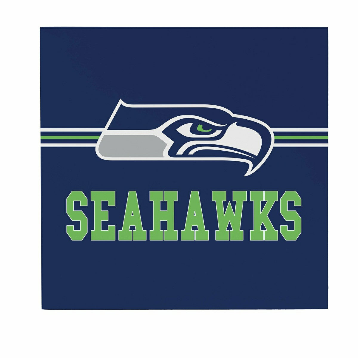 Seattle Seahawks Wood Wall Sign, 12x12, NFL, Home