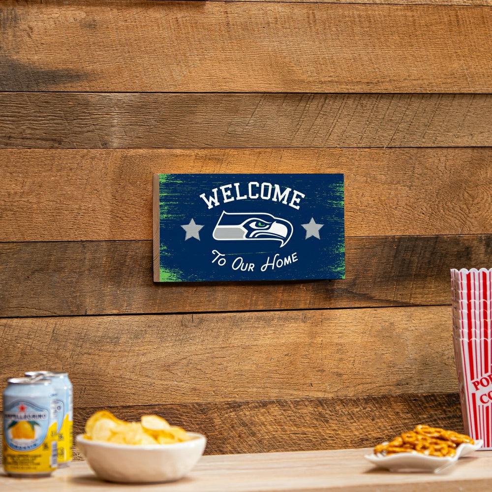 Seattle Seahawks Wood Wall Sign, 6x11, NFL, Home