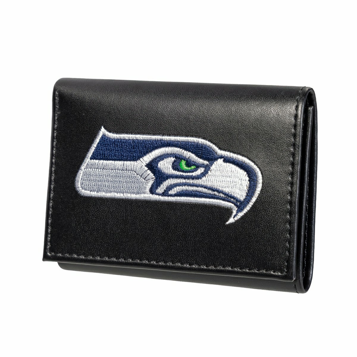 Seattle Seahawks Black Tri-Fold Embroidered Wallet w/ RFID Blocking, NFL, Home
