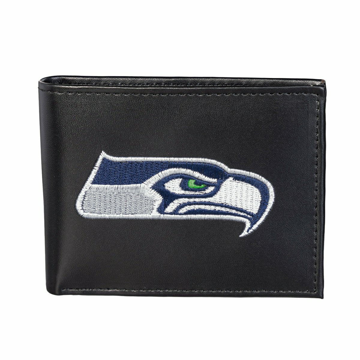 Seattle Seahawks Black Bi-Fold Embroidered Wallet w/ RFID Blocking, NFL, Home