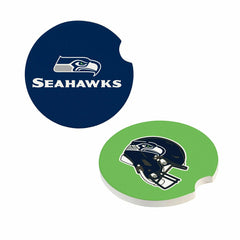Seattle Seahawks Car Coaster Set, 2pc, NFL