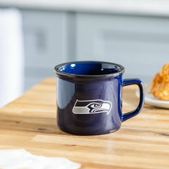 Seattle Seahawks Ceramic Camp Cup with Enamel Finish, 14oz, NFL