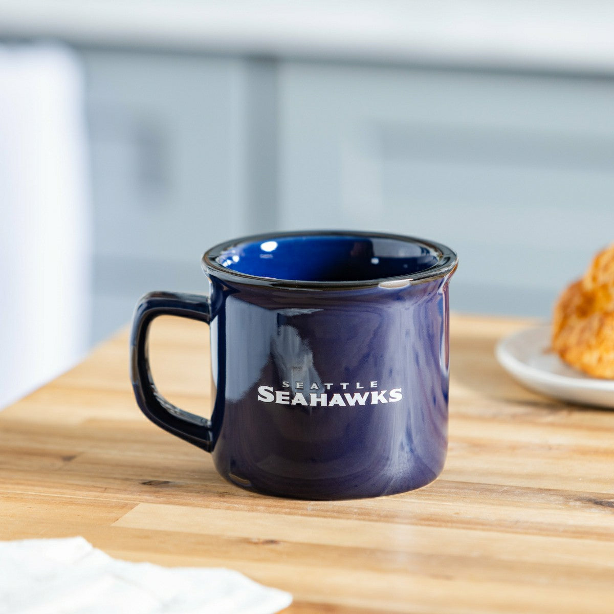 Seattle Seahawks Ceramic Camp Cup with Enamel Finish, 14oz, NFL