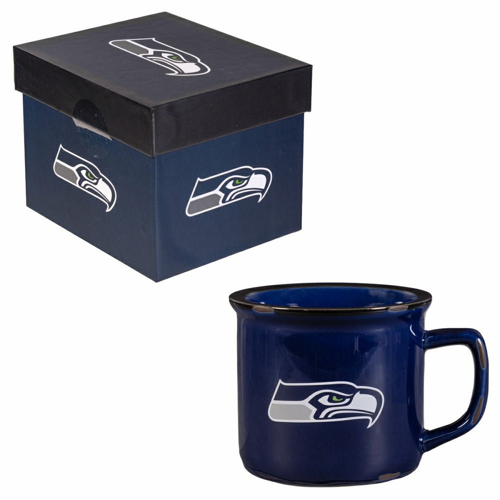 Seattle Seahawks Ceramic Camp Cup with Enamel Finish, 14oz, NFL