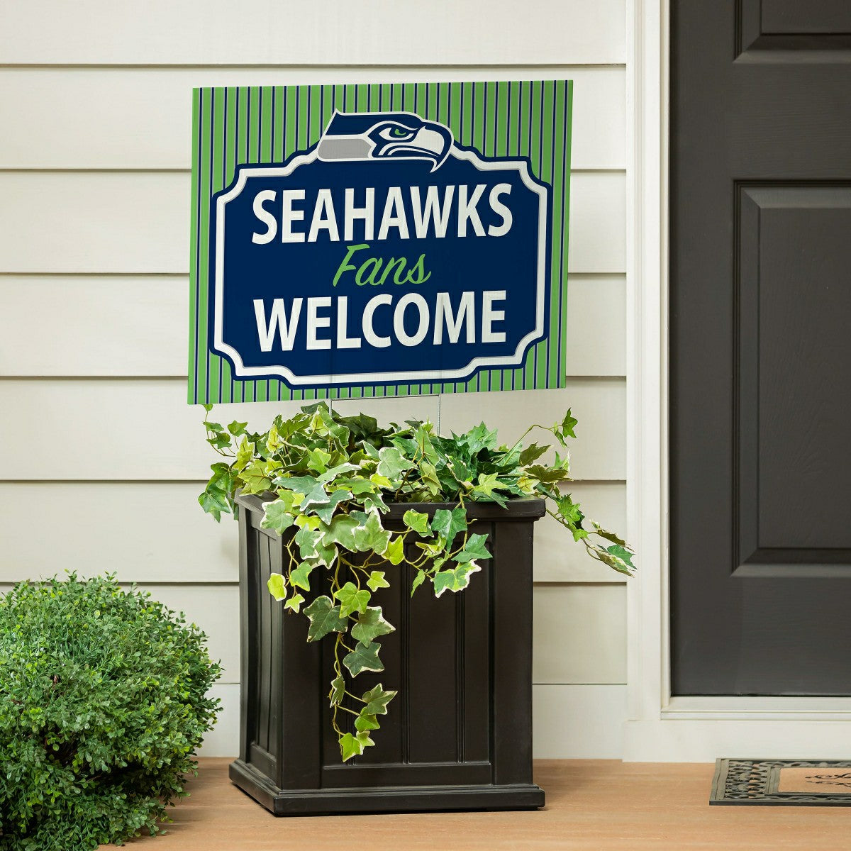 Seattle Seahawks Coroplast Yard Sign, "Fans Welcome", NFL, Home