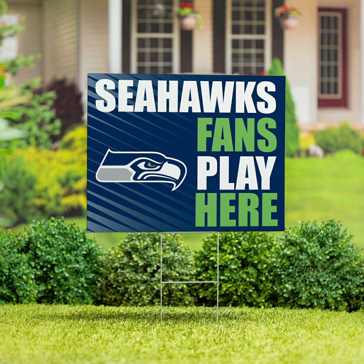 Seattle Seahawks Coroplast Yard Sign "Fans Play Here", NFL, Home