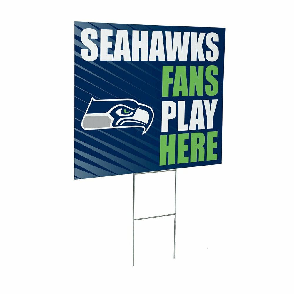 Seattle Seahawks Coroplast Yard Sign "Fans Play Here", NFL, Home